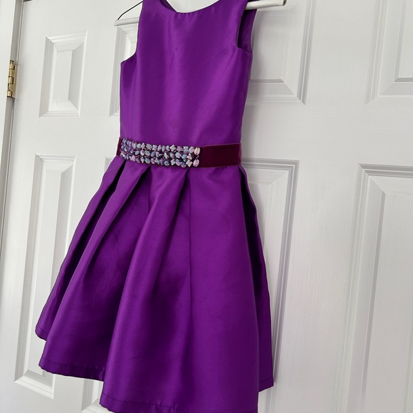 Zoe LTD girls kids fancy party dress jewel tone purple violet size 10 jeweled - Picture 4 of 11